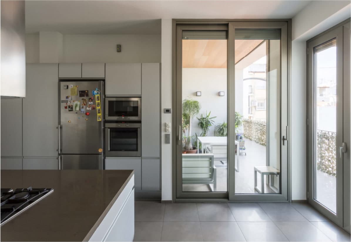 Spacious kitchen with terrace access