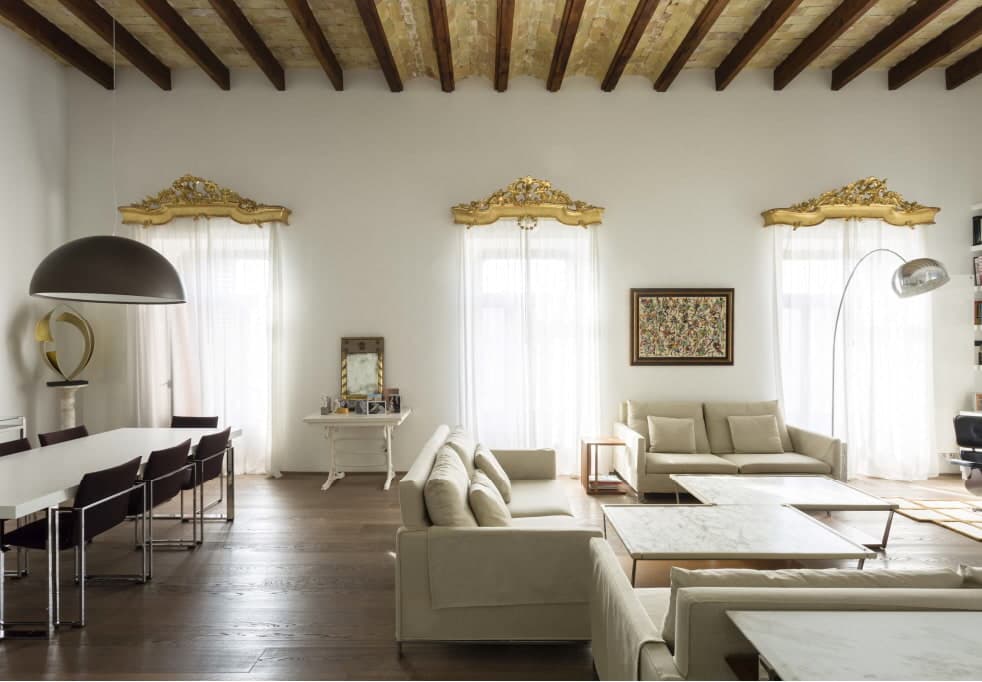 Impressive living-dining room with abundant natural light