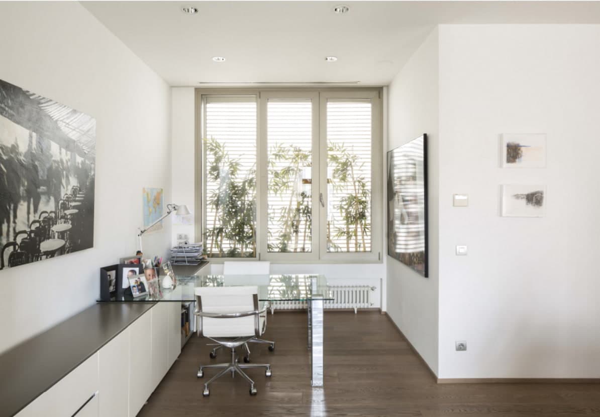 Bright office area of the apartment