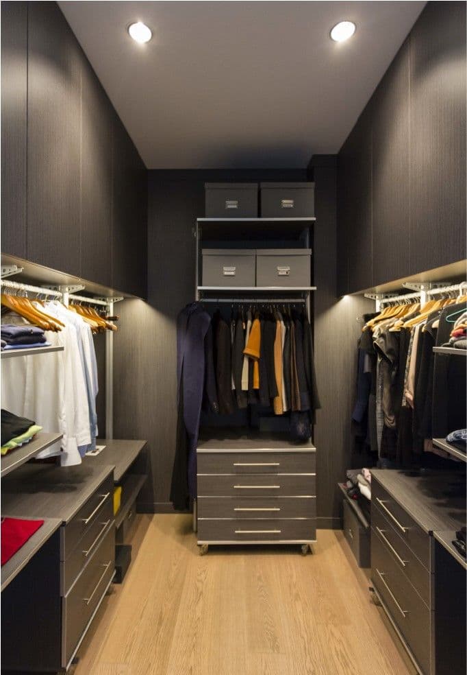Spacious dressing room of the apartment